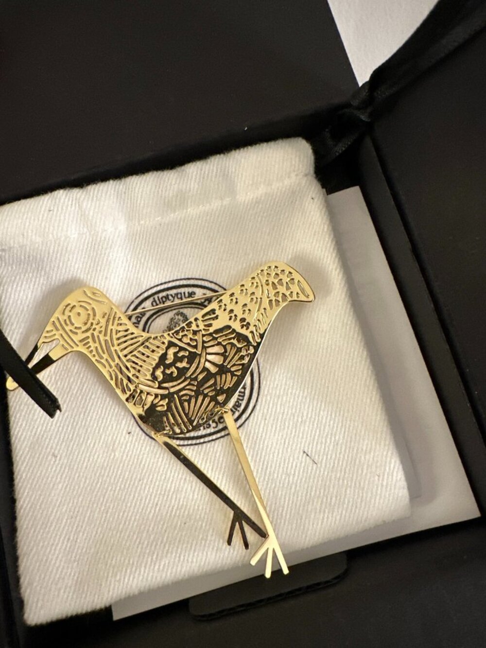 Diptyque Do Son Perfumed Brooch Gold Bird